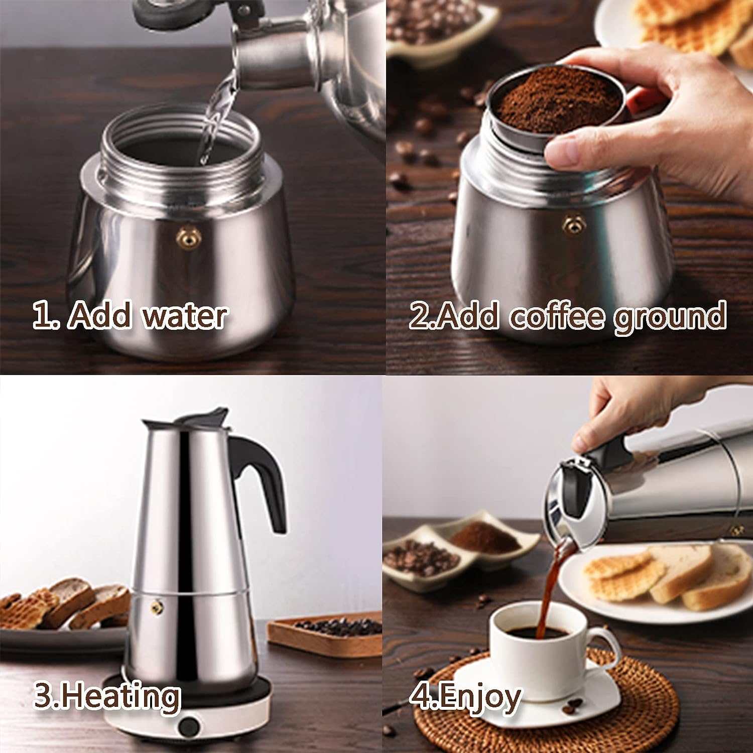 4/6/9 tazze Moka Pot Caffe Mac - Coffee Equipment Wholesale recensione e prezzo